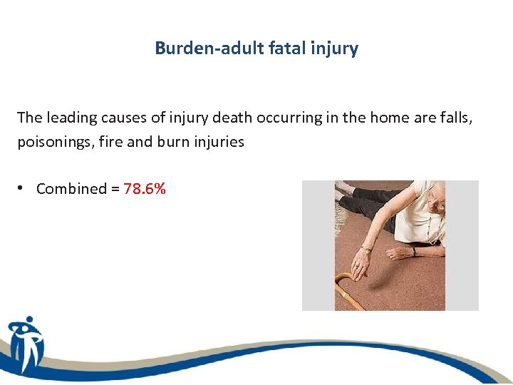 Burden-adult fatal injury The leading causes of injury death occurring in the home are