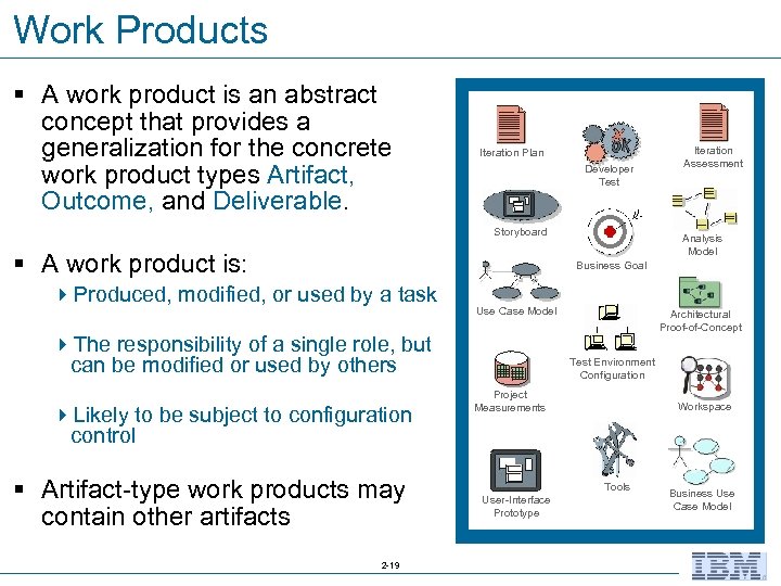 Work Products § A work product is an abstract concept that provides a generalization