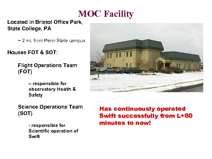 MOC Facility Located in Bristol Office Park, State College, PA ~ 2 mi. from