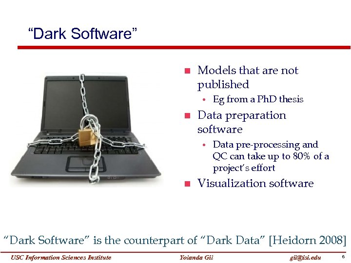 “Dark Software” Models that are not published • Data preparation software • Eg from