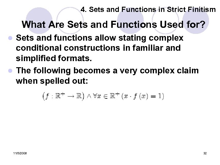 4. Sets and Functions in Strict Finitism What Are Sets and Functions Used for?