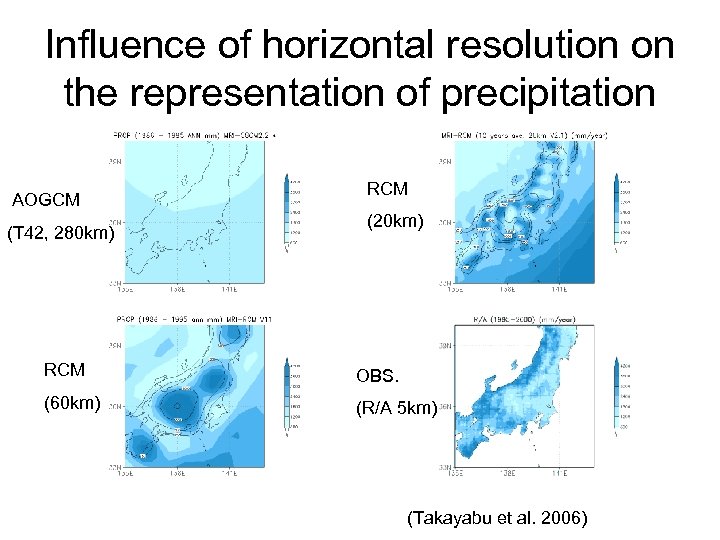 Influence of horizontal resolution on the representation of precipitation AOGCM (T 42, 280 km)
