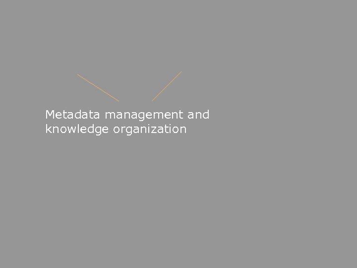 Metadata management and knowledge organization 