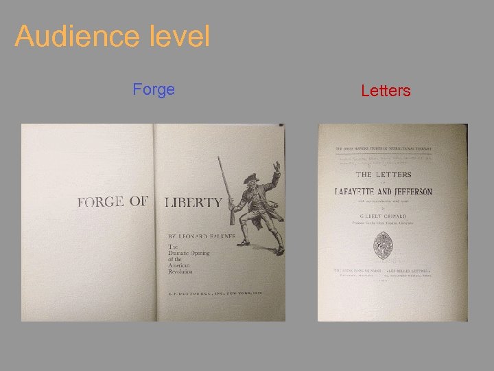 Audience level Forge Letters 
