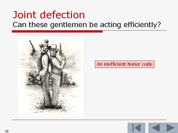 Joint defection Can these gentlemen be acting efficiently? An inefficient honor code 58 