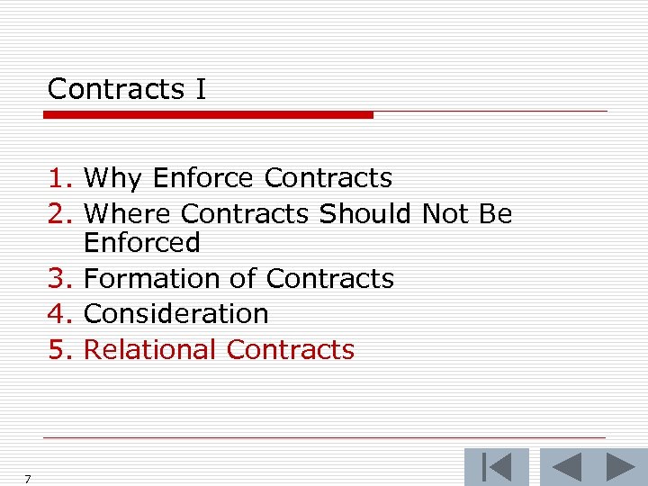 Contracts I 1. Why Enforce Contracts 2. Where Contracts Should Not Be Enforced 3.