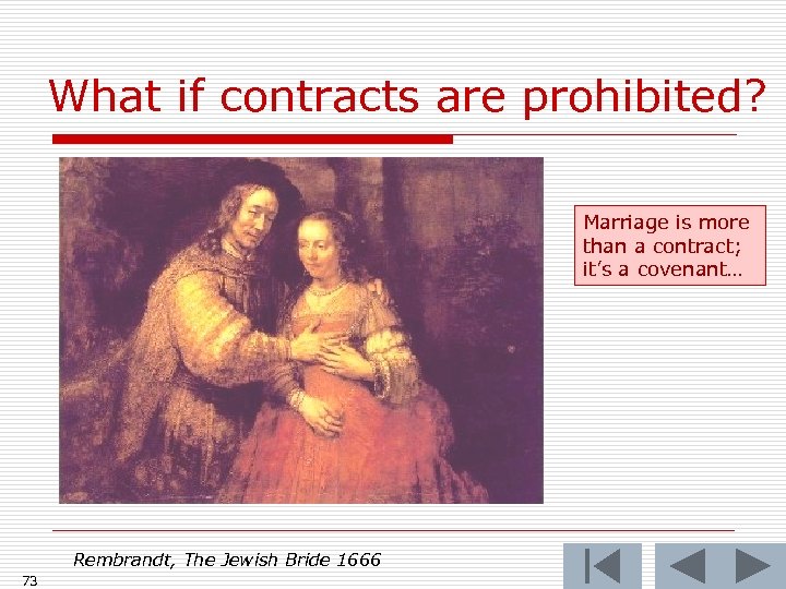 What if contracts are prohibited? Marriage is more than a contract; it’s a covenant…