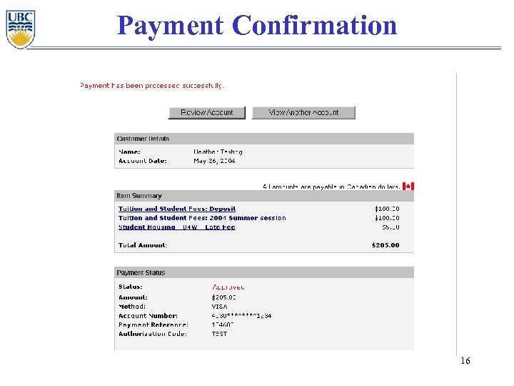 Payment Confirmation 16 