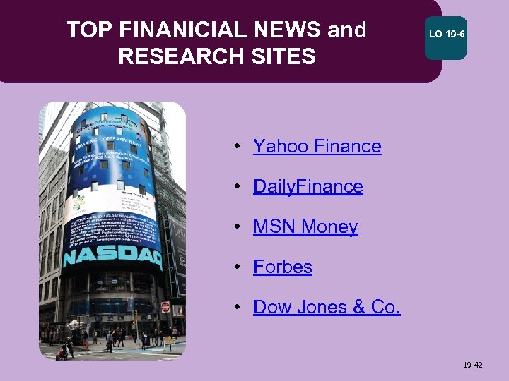 TOP FINANICIAL NEWS and RESEARCH SITES LO 19 -6 • Yahoo Finance • Daily.