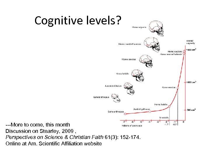 Cognitive levels? ---More to come, this month Discussion on Stearley, 2009 , Perspectives on