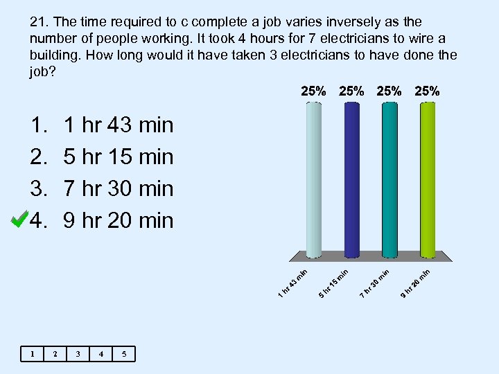 21. The time required to c complete a job varies inversely as the number