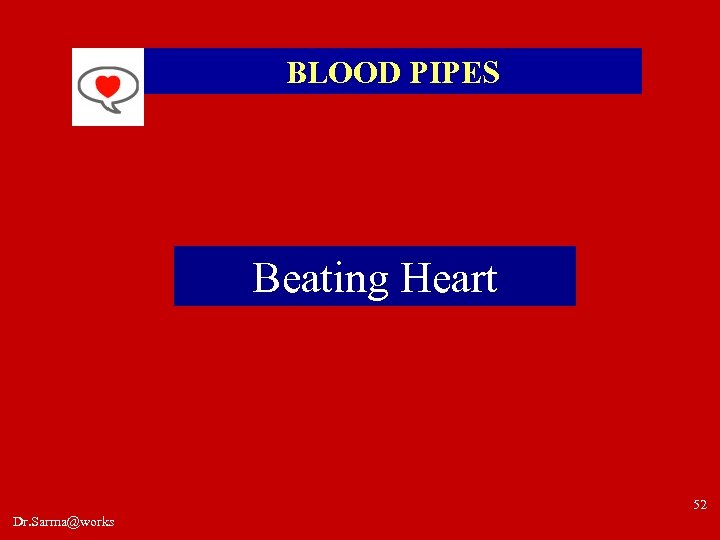 BLOOD PIPES Beating Heart 52 Dr. Sarma@works 