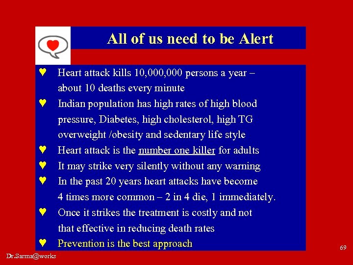 All of us need to be Alert ♥ Heart attack kills 10, 000 persons