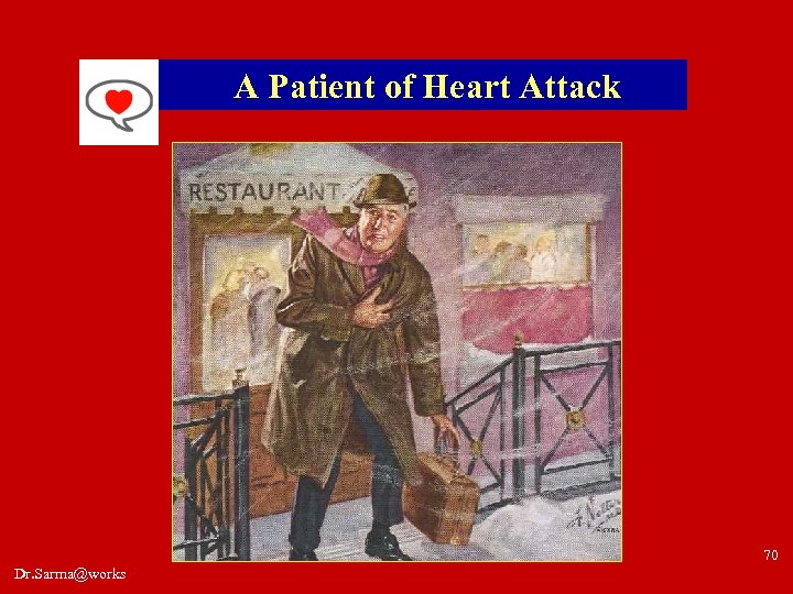 A Patient of Heart Attack 70 Dr. Sarma@works 