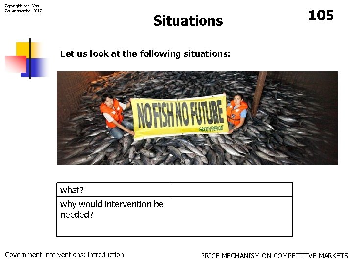 Copyright Mark Van Couwenberghe, 2017 Situations 105 Let us look at the following situations: