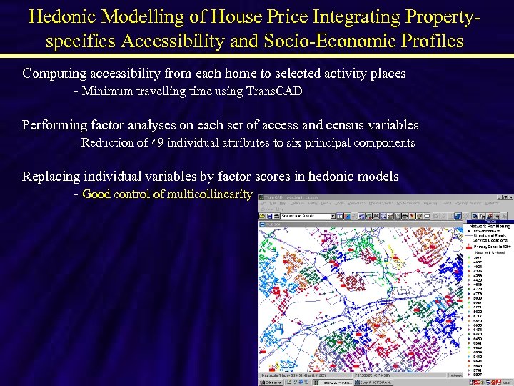 Hedonic Modelling of House Price Integrating Propertyspecifics Accessibility and Socio-Economic Profiles Computing accessibility from