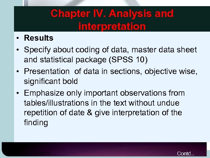 Chapter IV. Analysis and interpretation • Results • Specify about coding of data, master