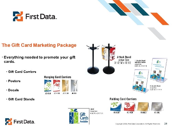 The Gift Card Marketing Package • Everything needed to promote your gift cards. •
