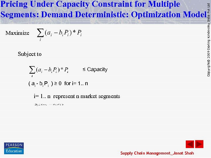 Copyright© 2009 Dorling Kindersley India Pvt Ltd Pricing Under Capacity Constraint for Multiple Segments: