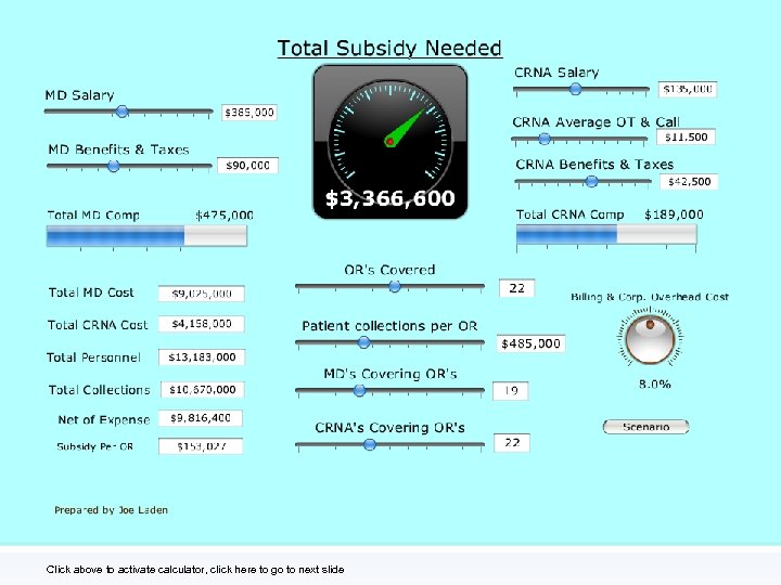 Click above to activate calculator, click here to go to next slide 