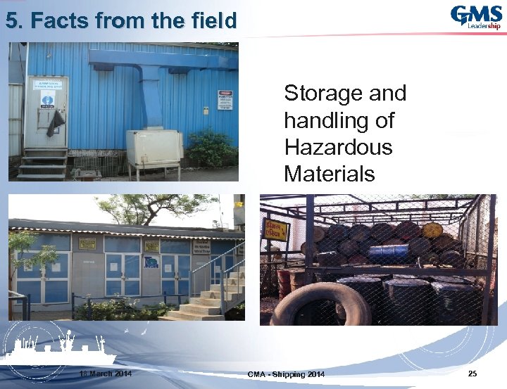 5. Facts from the field Storage and handling of Hazardous Materials 18 March 2014