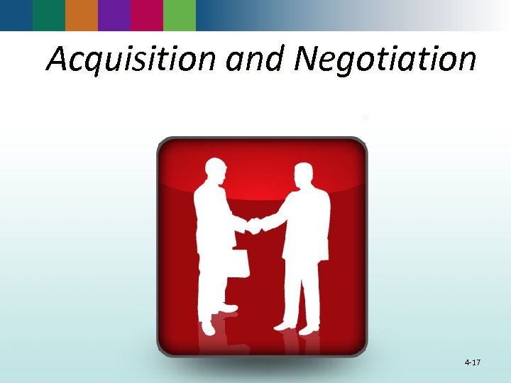 Acquisition and Negotiation 4 -17 