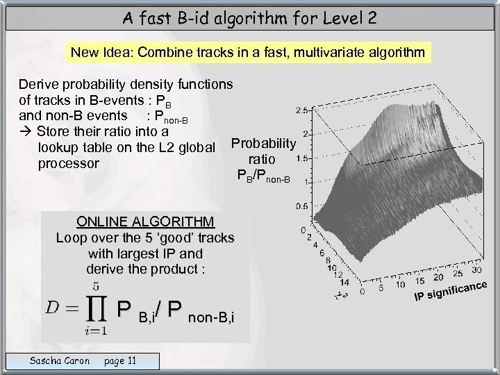 A fast B-id algorithm for Level 2 New Idea: Combine tracks in a fast,