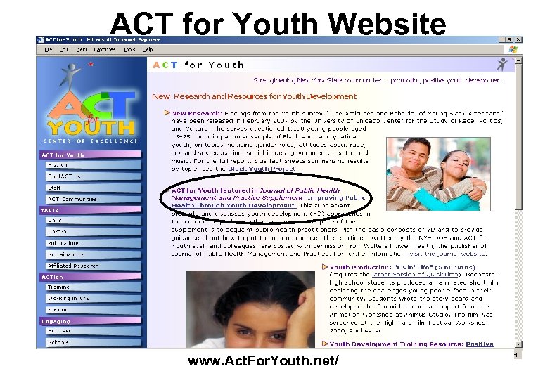ACT for Youth Website www. Act. For. Youth. net/ 