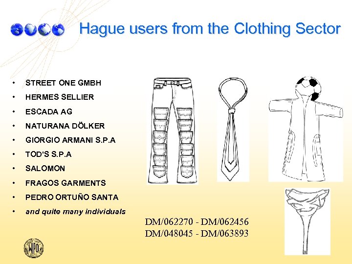 Hague users from the Clothing Sector • STREET ONE GMBH • HERMES SELLIER •