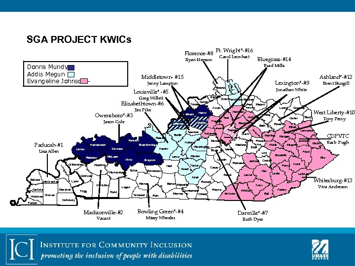 SGA PROJECT KWICs Florence-#8 Ft. Wright*-#16 Carol Leonhart Ryan Henson Brad Mills Donna Mundy