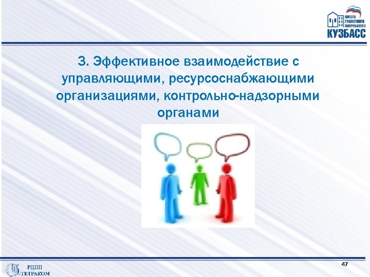 3. Эффективное взаимодействие с управляющими, ресурсоснабжающими организациями, контрольно-надзорными органами 47 