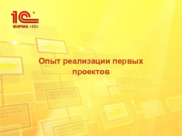 Опыт реализации первых проектов 