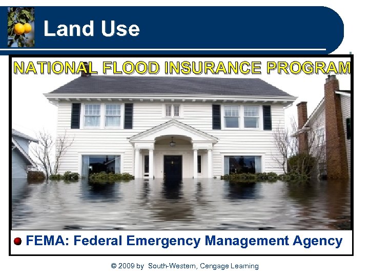 Land Use NATIONAL FLOOD INSURANCE PROGRAM FEMA: Federal Emergency Management Agency © 2009 by