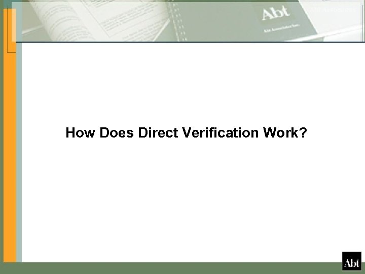 How Does Direct Verification Work? 