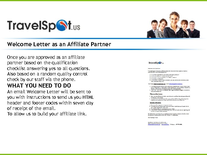 Welcome Letter as an Affiliate Partner Once you are approved as an affiliate partner