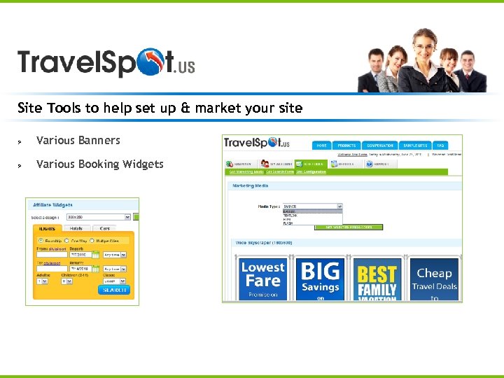 Site Tools to help set up & market your site Ø Various Banners Ø