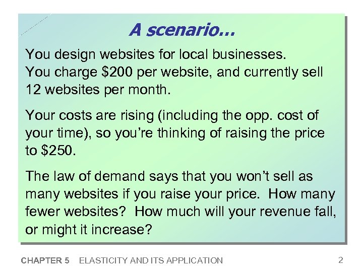 A scenario… You design websites for local businesses. You charge $200 per website, and