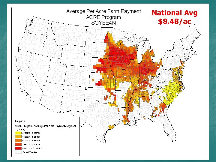 National Avg $8. 48/ac 