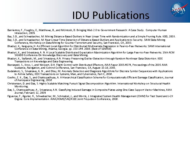 IDU Publications Barrientos, F. , Foughty, E. , Matthews, B. , and Mc. Intosh,