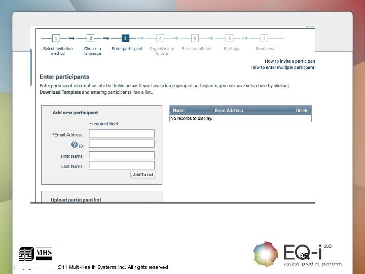 65 Copyright © 1997, 2011 Multi-Health Systems Inc. All rights reserved. 