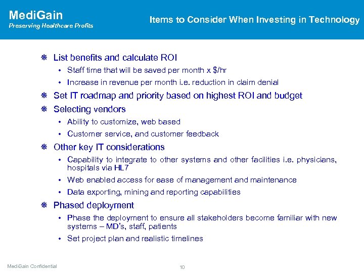 Medi. Gain Preserving Healthcare Profits Items to Consider When Investing in Technology ¯ List