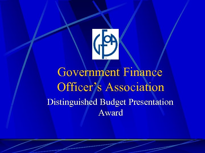 Government Finance Officer’s Association Distinguished Budget Presentation Award 
