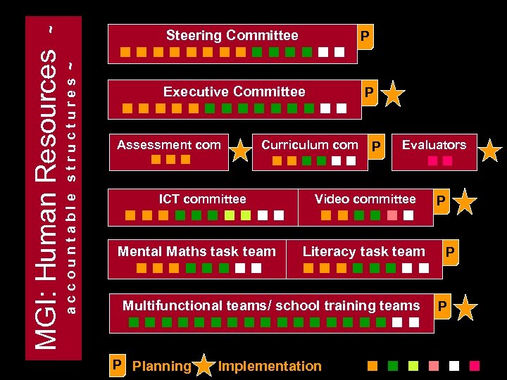 ~ accountable structures ~ MGI: Human Resources Steering Committee P Executive Committee P Assessment