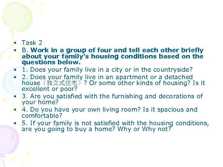  • Task 2 • B. Work in a group of four and tell