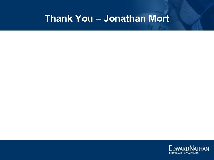 Thank You – Jonathan Mort 