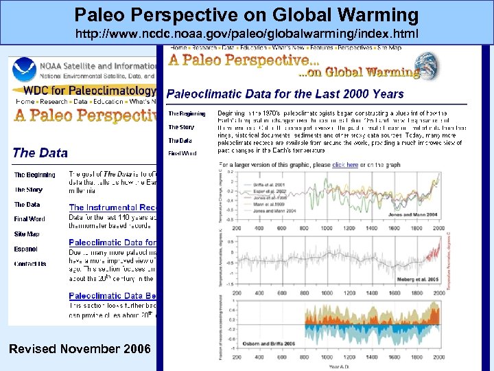 Paleo Perspective on Global Warming http: //www. ncdc. noaa. gov/paleo/globalwarming/index. html Revised November 2006