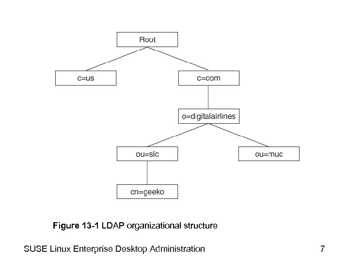 Figure 13 -1 LDAP organizational structure SUSE Linux Enterprise Desktop Administration 7 