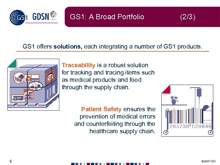 GS 1: A Broad Portfolio (2/3) GS 1 offers solutions, each integrating a number