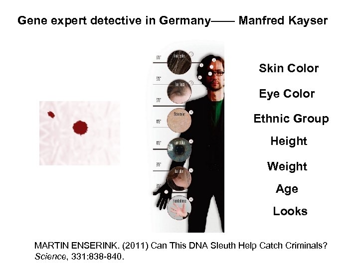 Gene expert detective in Germany—— Manfred Kayser Skin Color Eye Color Ethnic Group Height