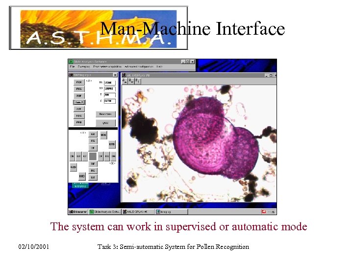 Man-Machine Interface The system can work in supervised or automatic mode 02/10/2001 Task 3: